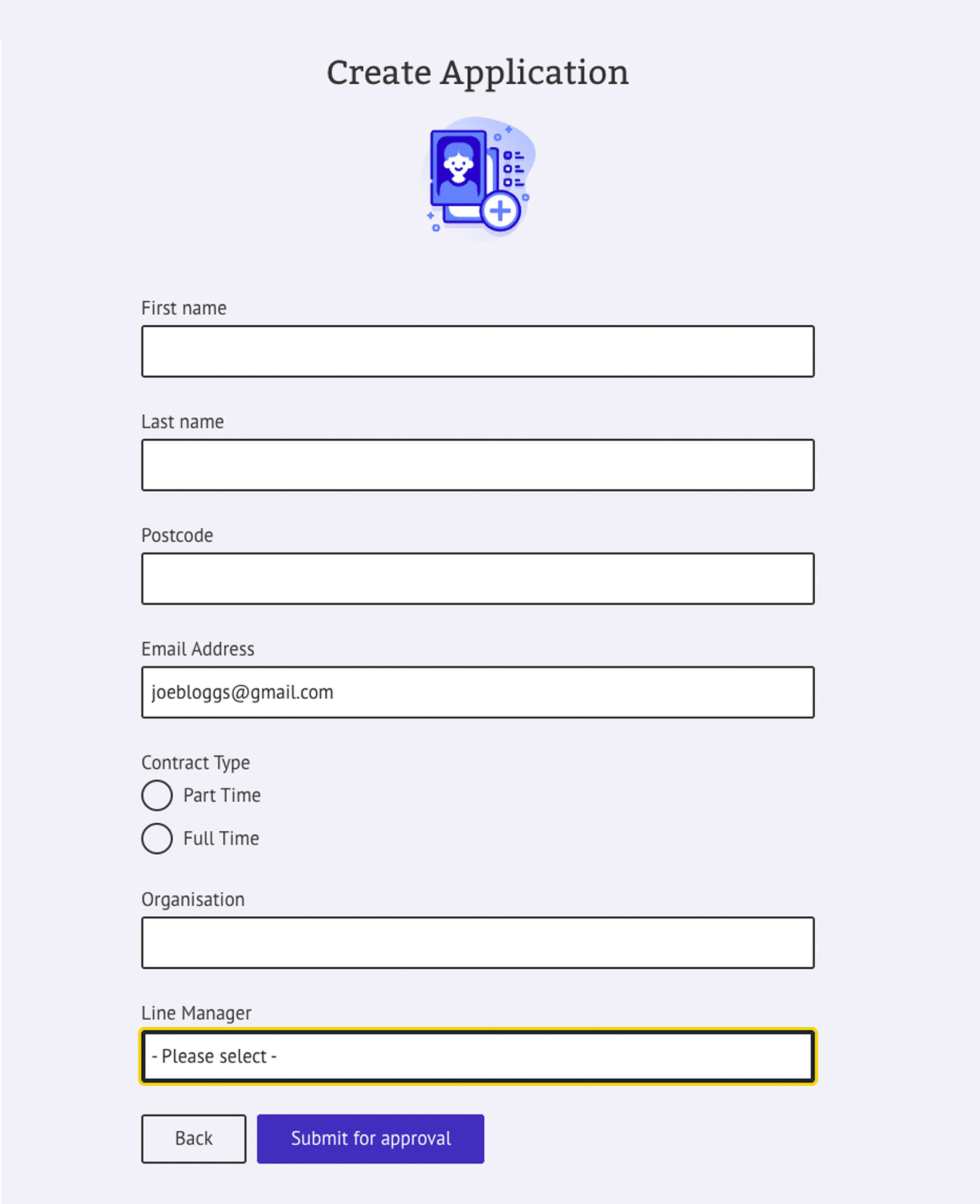 Affiliate create new application